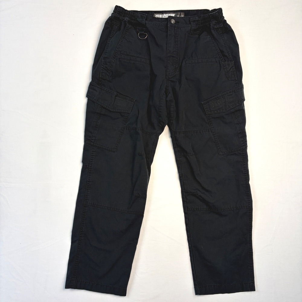 Blackhawk Ripstop Tactical Pants Mens 34x30 Black Cargo Utility Workwear Grunge‎